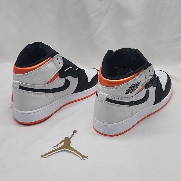 NIKE JORDAN AIR 1 RETRO HIGH OG GS ELECTRO ORANGE SNEAKERS 5Y 575441-180 NIB - Picture 9 of 16
